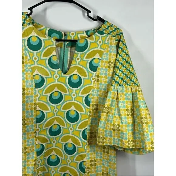 Uncle Frank Made in USA V neck flare sleeve Dress 100% cotton size extra small - Picture 5 of 9